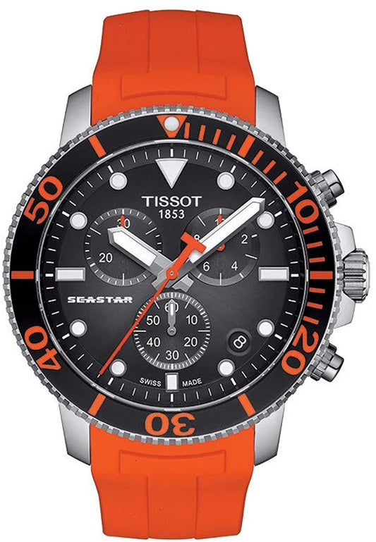 Seastar 1000 Chronograph (Black/Orange/Silver) | Tissot | Luby 