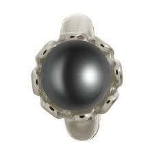 Black Pearl Flower Charm (Silver/Black) | Endless Jewelry | Luby 