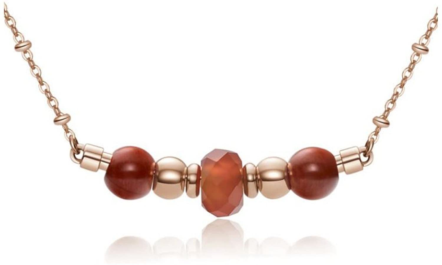 Très Jolie Diaspora, Agate and Natural Stones Pendant Necklace (Rose-Gold) | Brosway Italia | Luby 