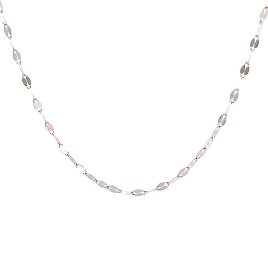 14K White Gold Flat Link Chain | Luby Gold Collection | Luby 