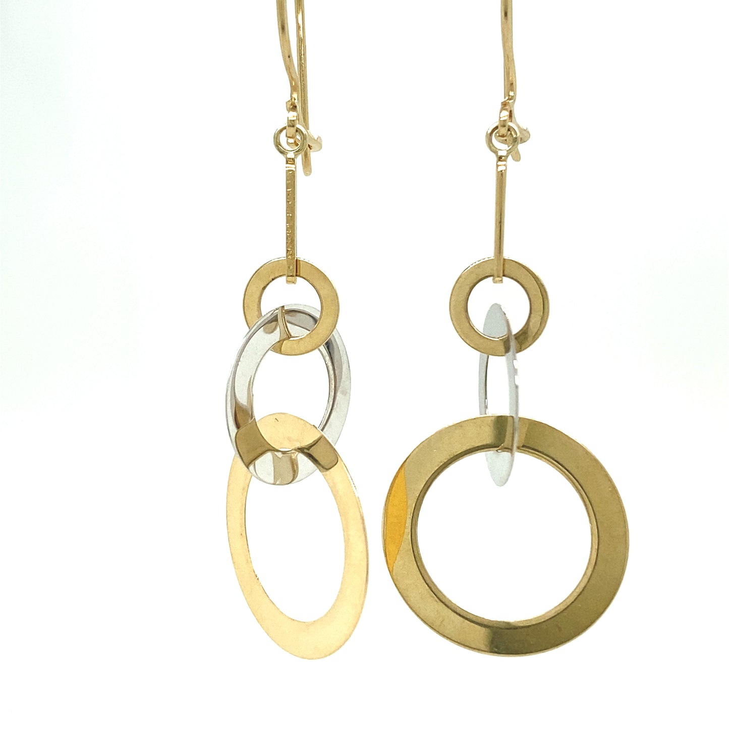 14K Gold 2/t Double Circle Earrings | Luby Gold Collection | Luby 