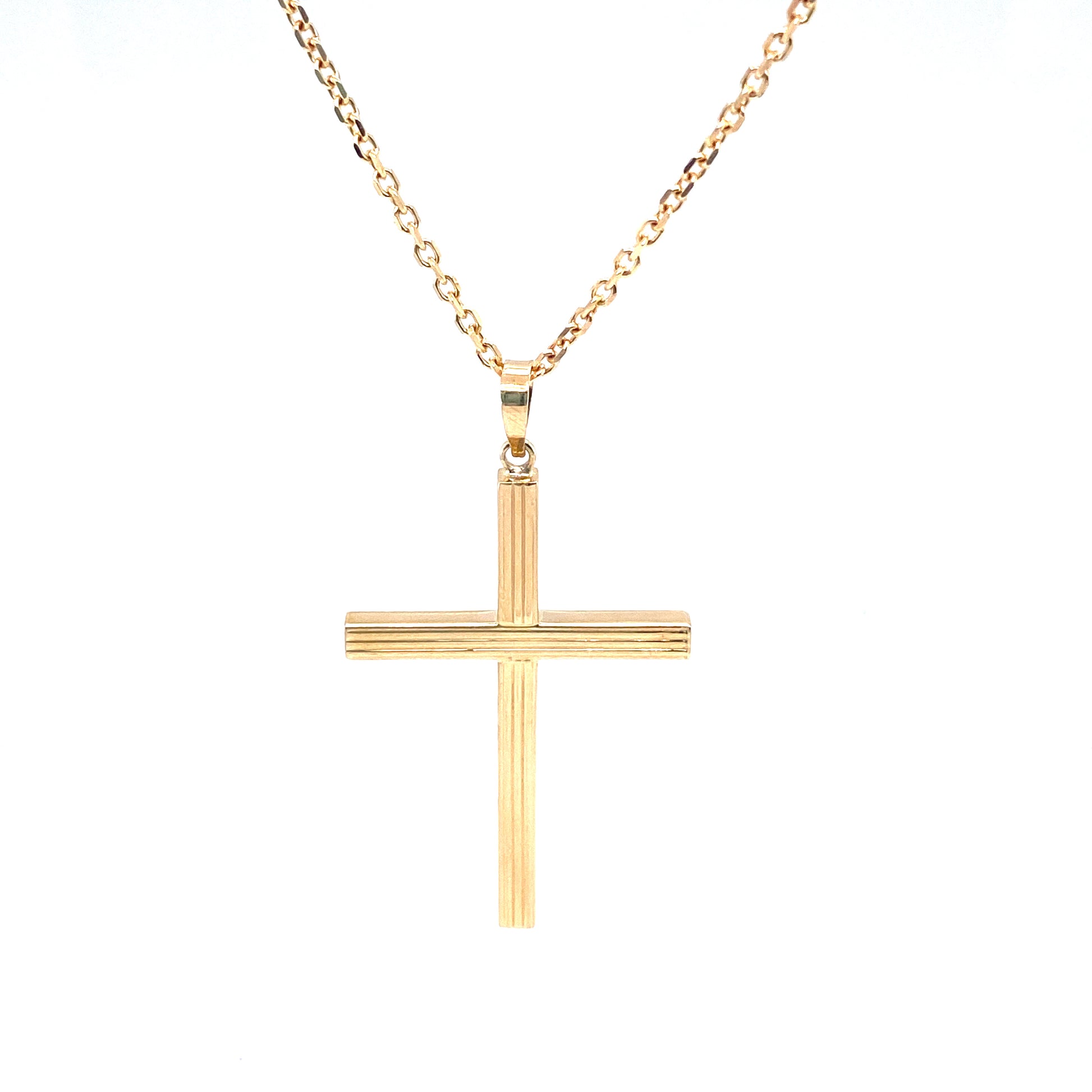 14K Cross Stripe Pendant | Luby Gold Collection | Luby 