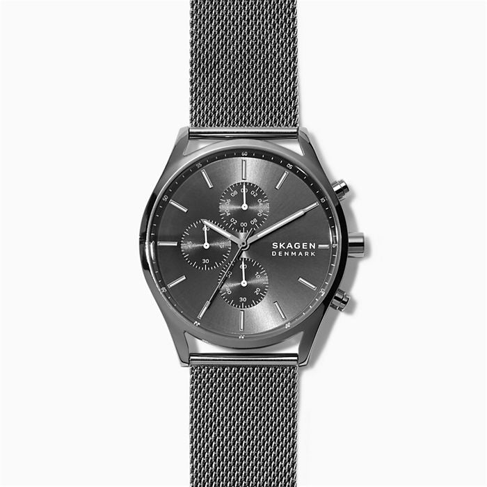 Holst Chronograph Mesh Watch (Grey) | Skagen | Luby 