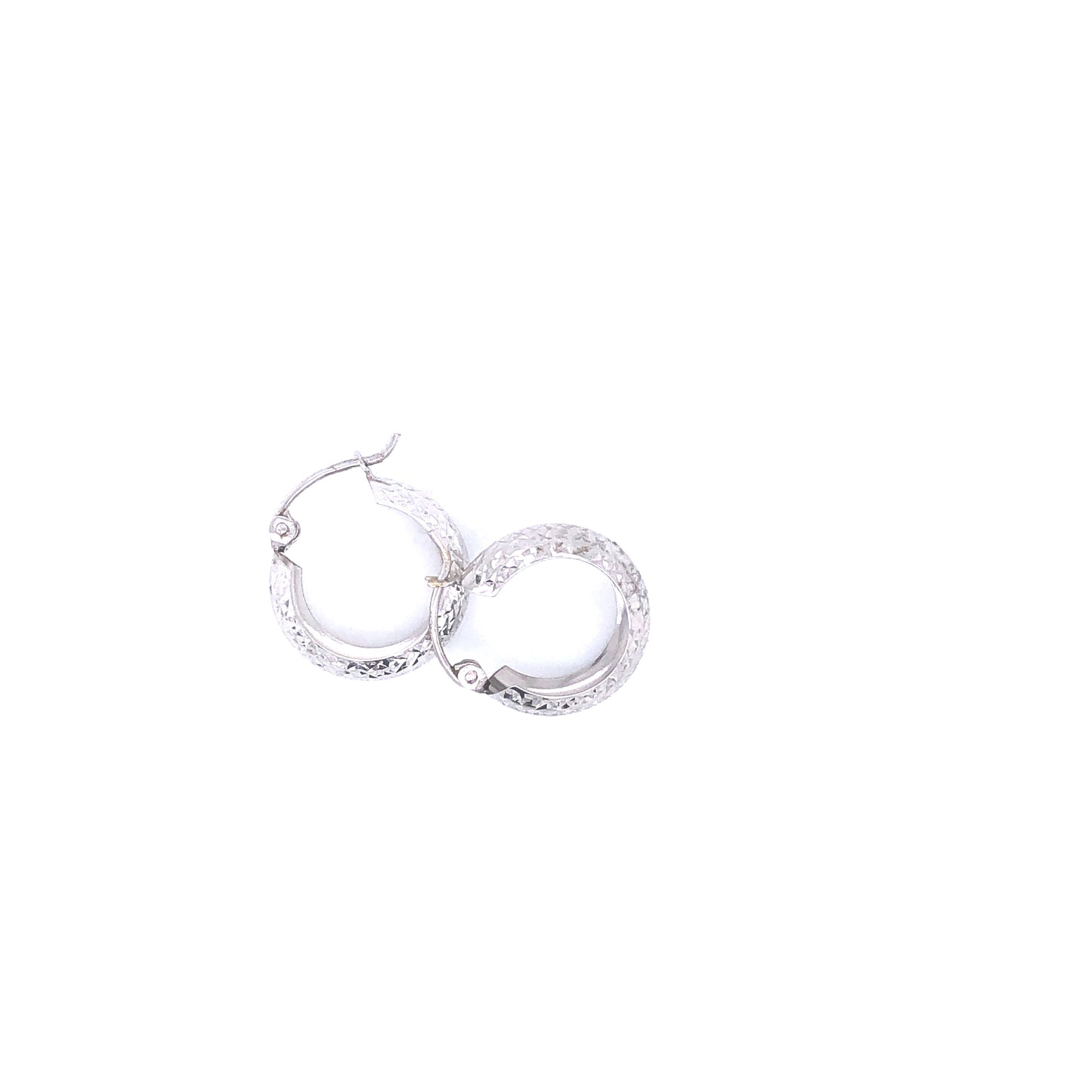 14K Diamond Cut White Gold Earrings | Luby Gold Collection | Luby 