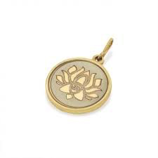 Lotus Peace Petals Etching Charm (14kt Gold)
