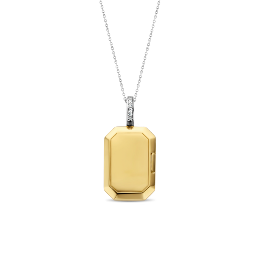 GOLDEN RECTANGLE LOCKET NECKLACE