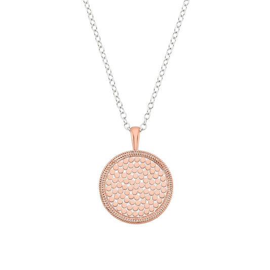 Reversible Medallion Pendant Necklace (Rose-Gold/Silver) | Anna Beck | Luby 