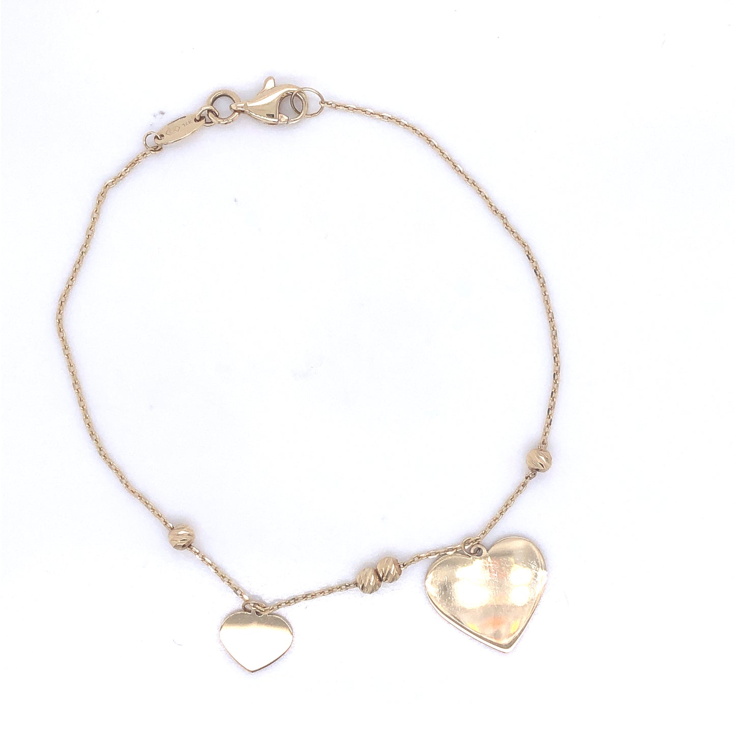 Two Hearts 14k Gold Bracelet | Luby Gold Collection | Luby 