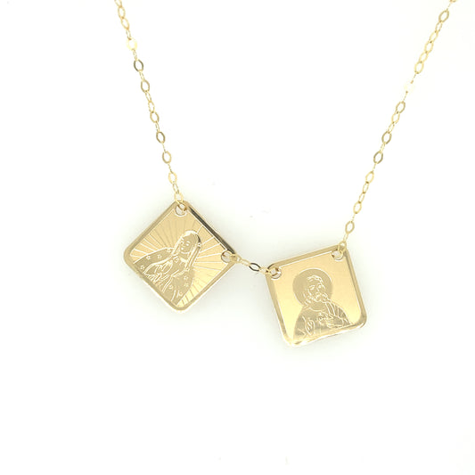 18K Escapulario with Jesus and The Virgin | Luby Gold Collection | Luby 