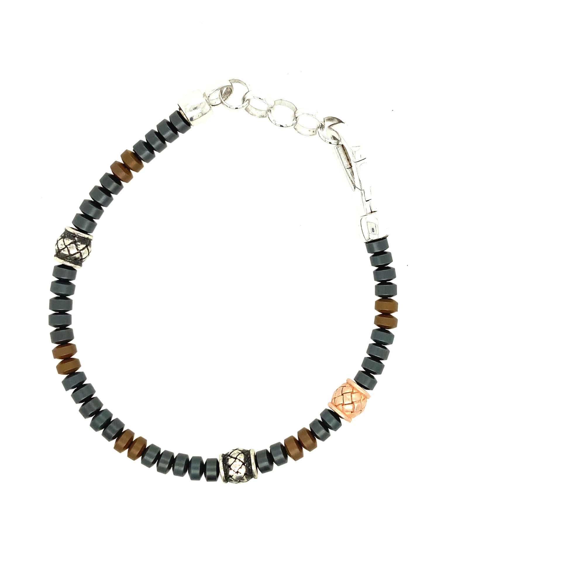 Grey Hermatite With Silver & Rose Gold Element | BORSARI | Luby 