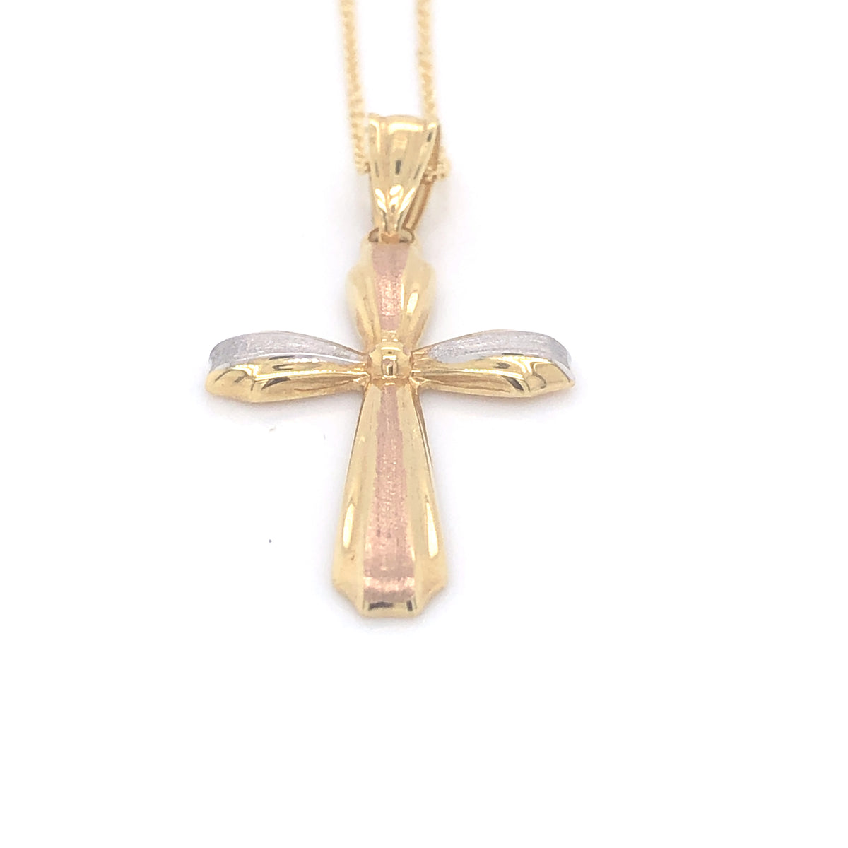 Tri-Color Cross 14k Gold Pendant | Luby Gold Collection | Luby 
