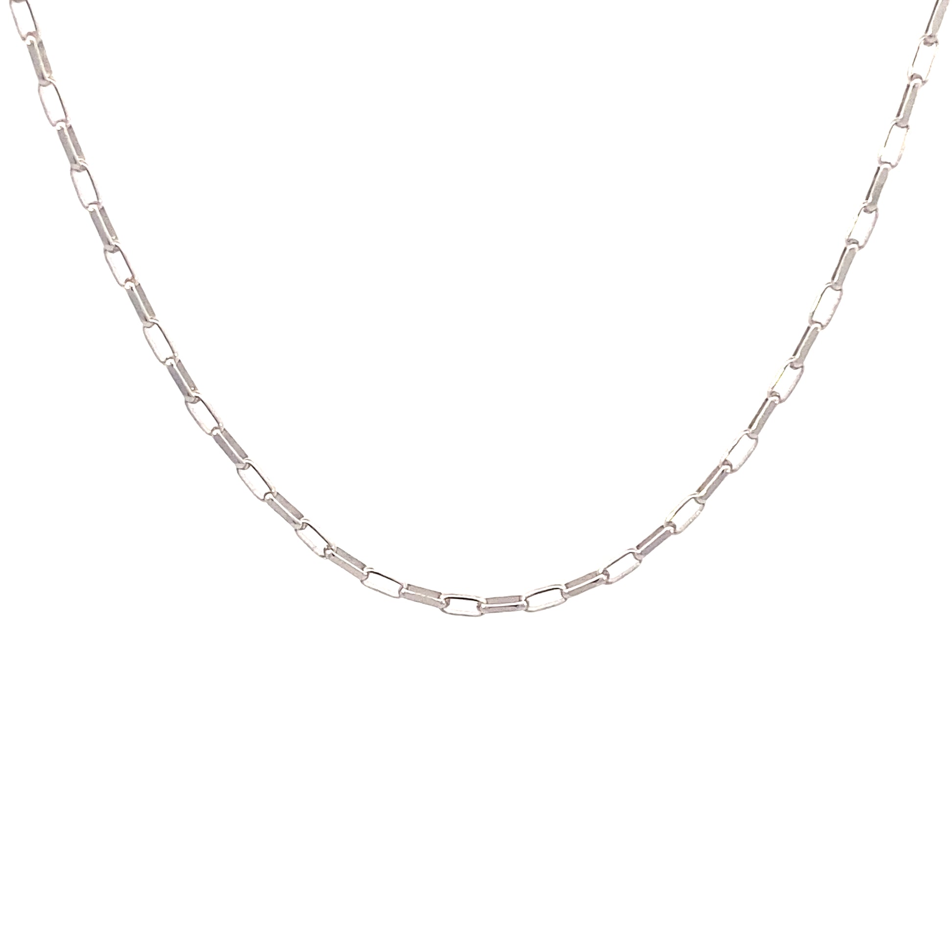 14K White Gold Paper Clip Chain | Luby Gold Collection | Luby 