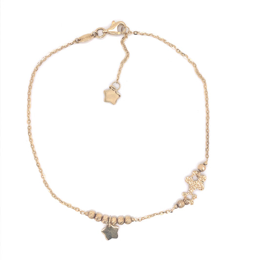 Star Design 14k Gold Anklet Bracelet | Luby Gold Collection | Luby 