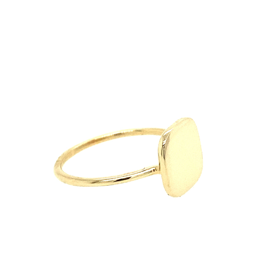 Anillo Oro 14K Forma Cuadrada Pequeña