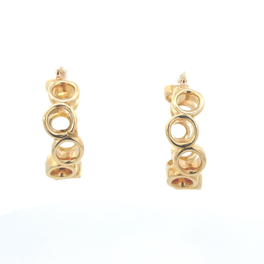 14K Gold Circle Abstract Hoops | Luby Gold Collection | Luby 