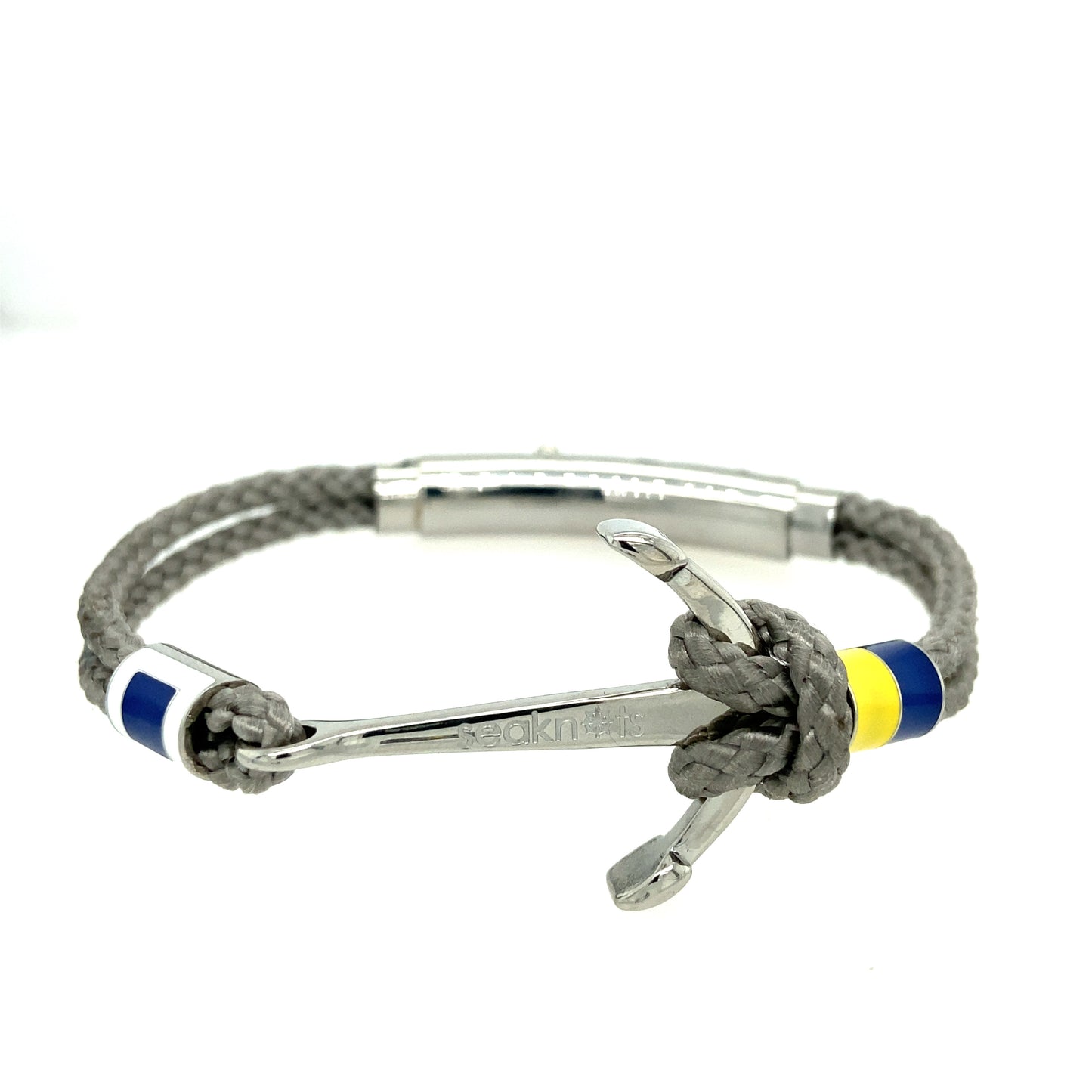 DOUBLE CORD W ANCHOR /KNOT/ FLAGS SILVER | Seaknots | Luby 