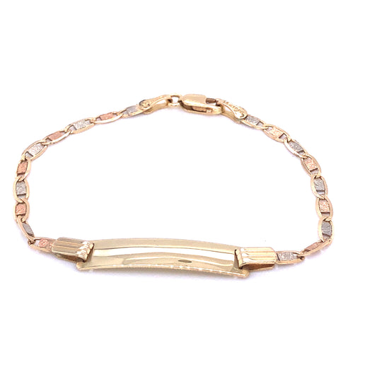 14K Valentino Link Tri-Color Gold Baby Bracelet | Luby Gold Collection | Luby 