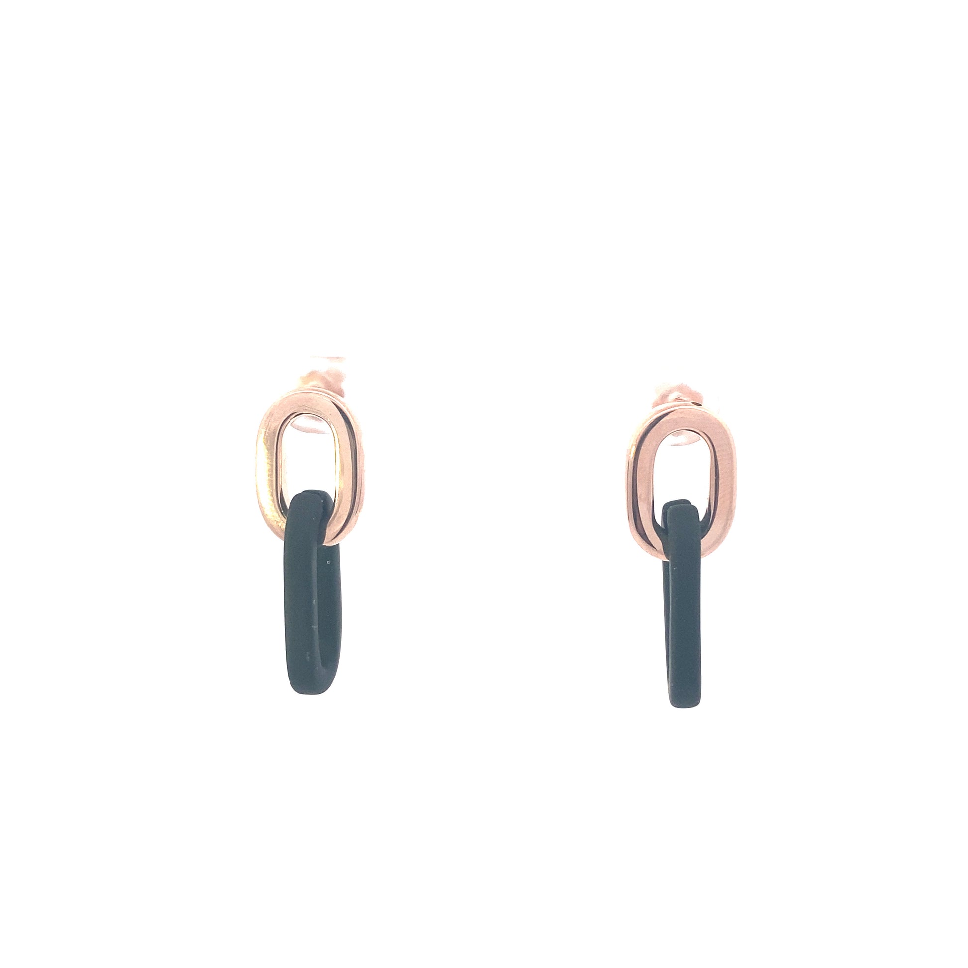 Marcello Pane Double Matte Black  Link Earring | Marcello Pane | Luby 