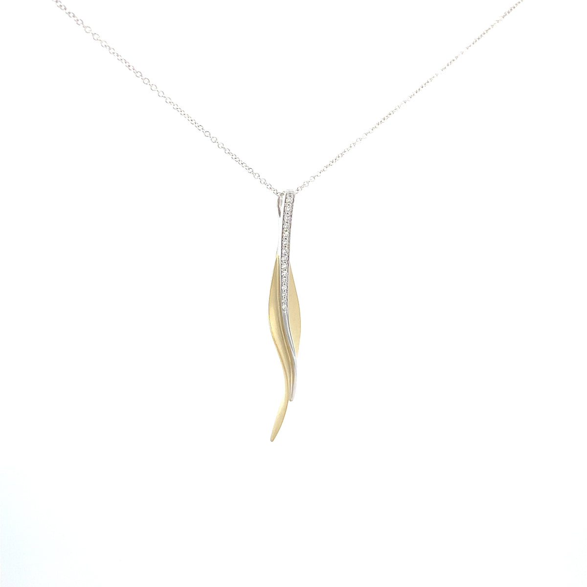 SKINNY LEAF GOLD NECKLACE | Simon G | Luby 