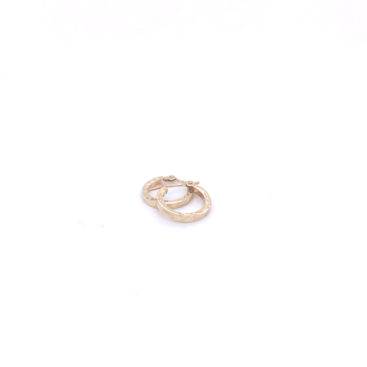 Small 14k Gold Faceted Huggies | Luby Gold Collection | Luby 