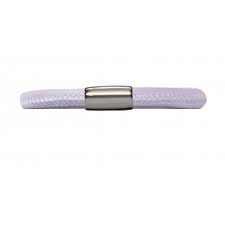 Brazalete de cuero de una sola vuelta color lavanda (plata/lavanda)