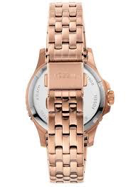 Three-Hand Date Rose Gold-Tone Stainless Steel Watch | Fossil | Luby 