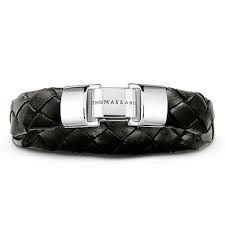 Rebel Leather Bracelet (Silver/Black) | Thomas Sabo | Luby 