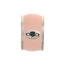 Encanto de esmalte de melocotón (plata/melocotón)