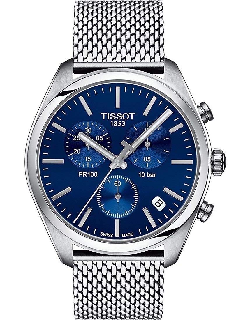 PR 100 Chronograph (Silver/Blue) | Tissot | Luby 