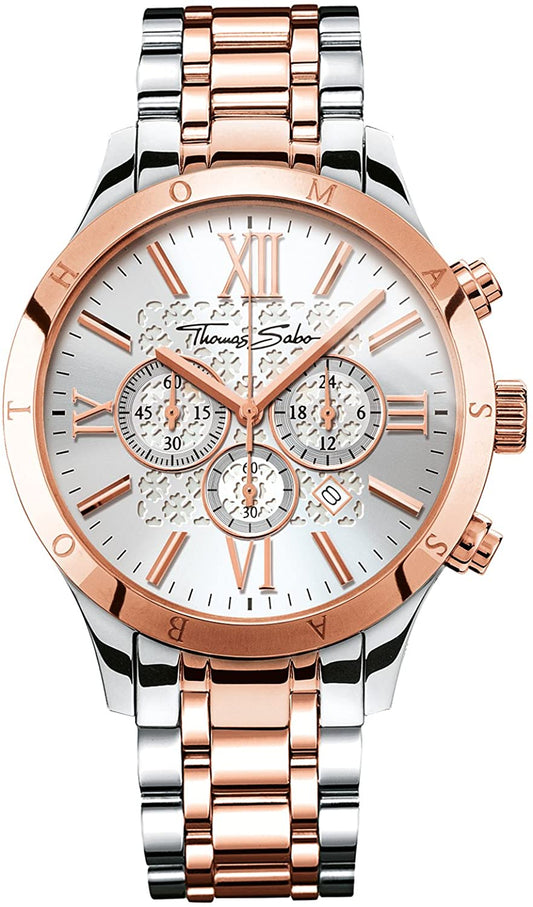 Men's Rebel Urban Chronograph Watch (Silver/Rose-Gold) | Thomas Sabo | Luby 