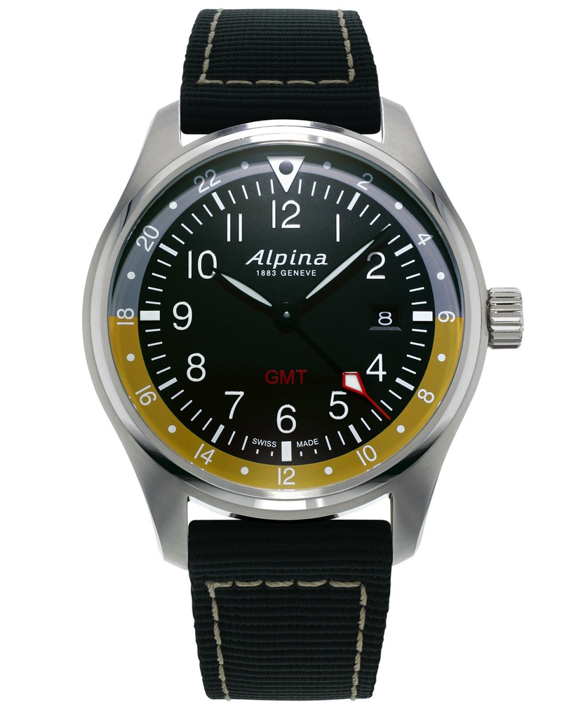 Startimer Pilot GMT (Black-Yellow) | Alpina | Luby 