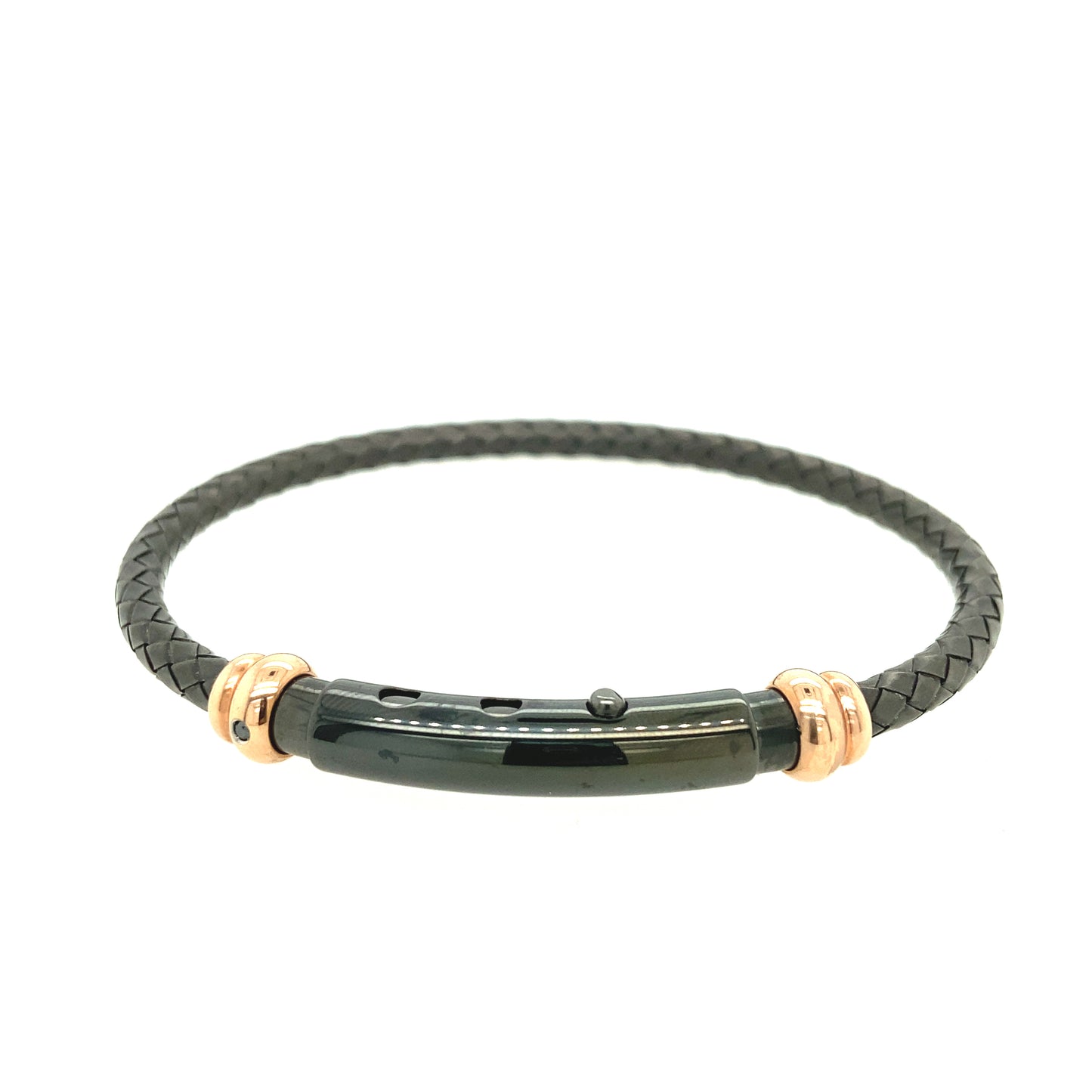 Titanium Rope Bangle With Black Polyester Steel | BORSARI | Luby 