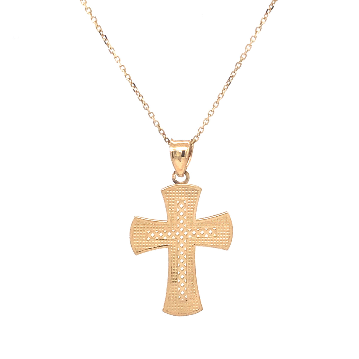 Textured Cross 14k Gold Pendant | Luby Gold Collection | Luby 