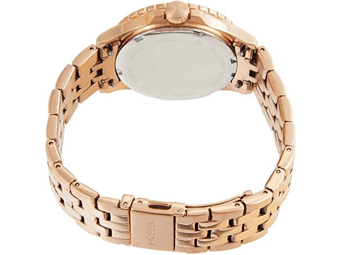 Three-Hand Date Rose Gold-Tone Stainless Steel Watch | Fossil | Luby 