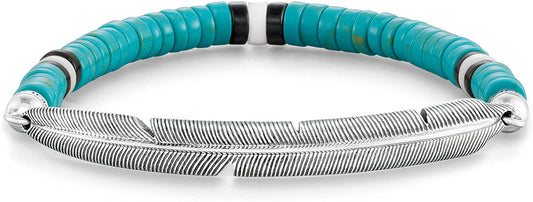 Dream Catcher Ethno Feather Bracelet (Silver/Turquoise) | Thomas Sabo | Luby 