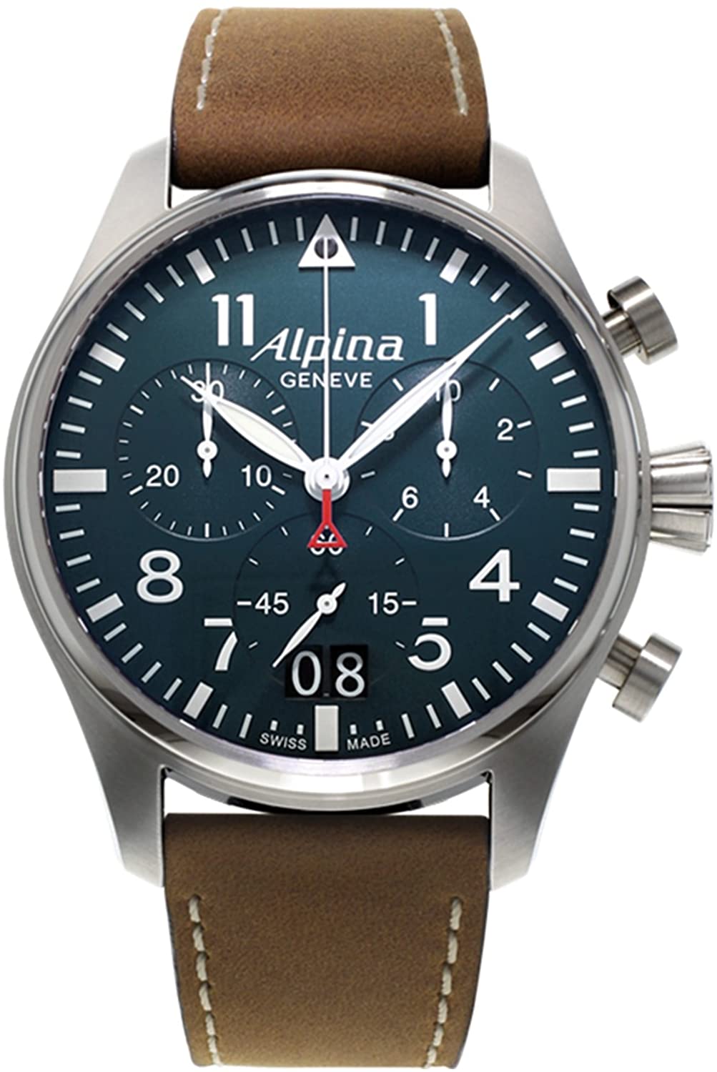 Startimer Pilot Chronograph Big Date (Silver-Blue) | Alpina | Luby 