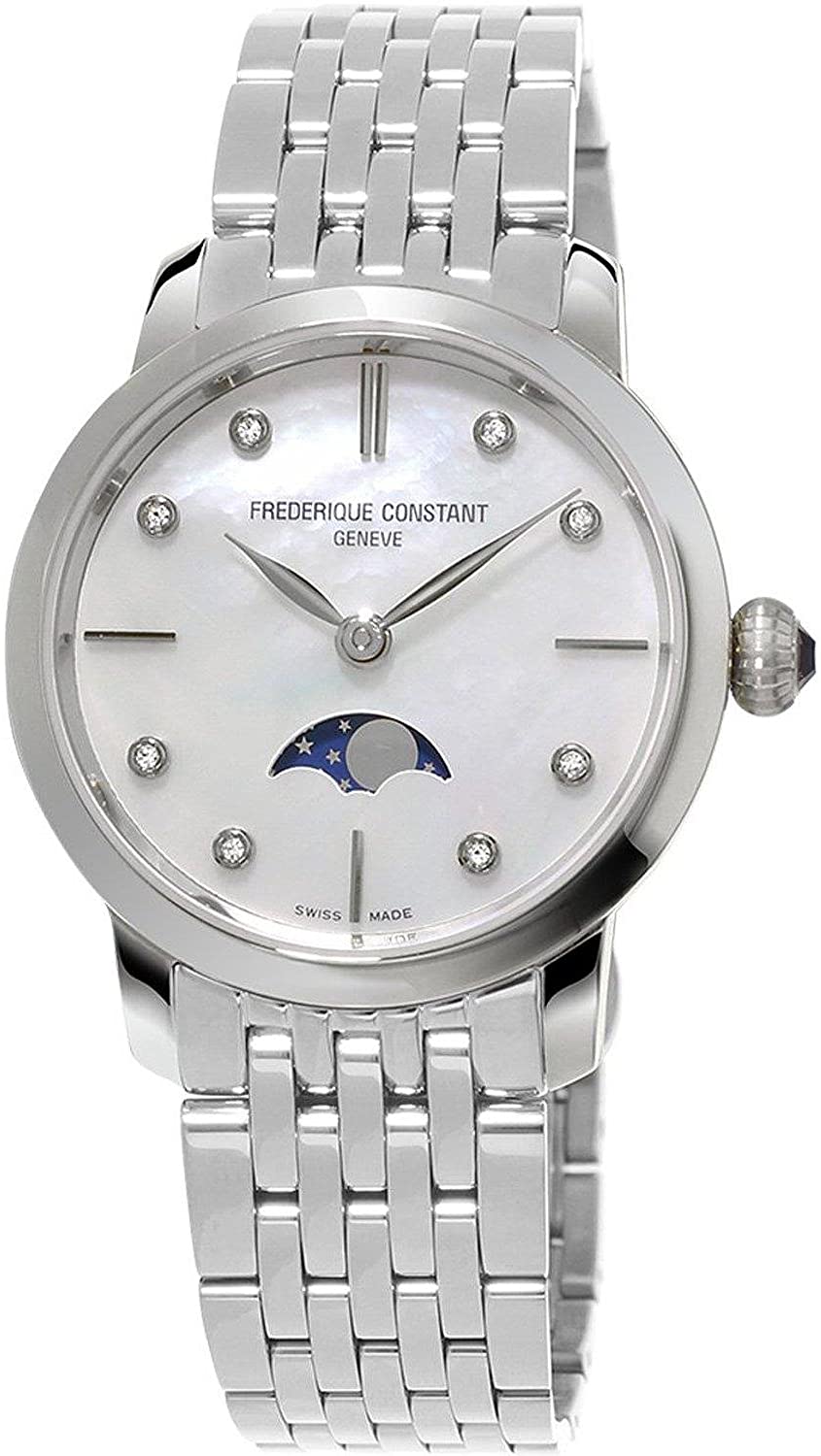 Slimline Ladies Moonphase (Silver; Diamonds) | Frederique Constant | Luby 
