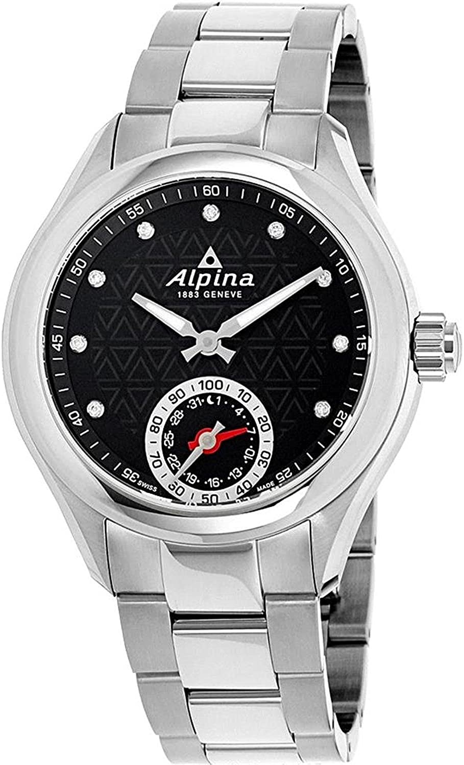 Horological Smartwatch (Silver-Black; Diamond) | Alpina | Luby 