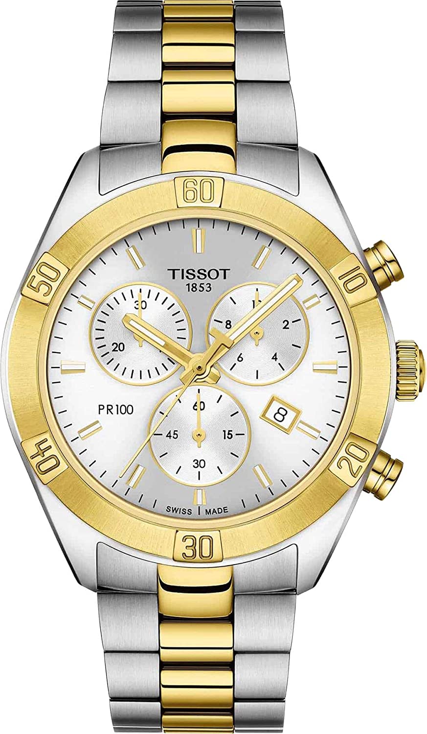 PR 100 Sport Chic Chronograph (Silver-Gold) | Tissot | Luby 