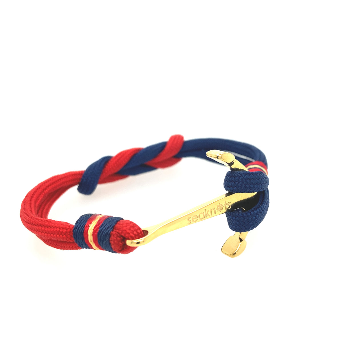 Black Double Cord with Gold Anchor Bracelet | Seaknots | Luby 