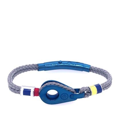 Double cord w pulley -shackle flags blue stainless steel | Seaknots | Luby 