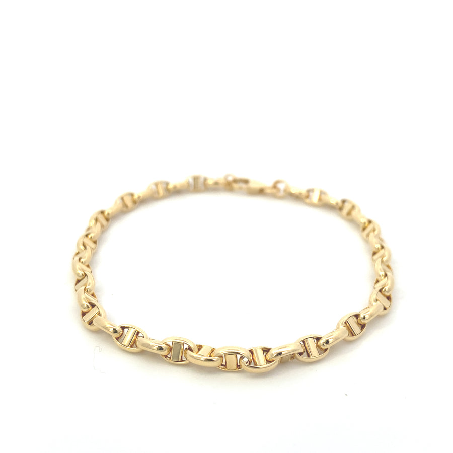 Brazalete de eslabones marineros de oro de 14 quilates