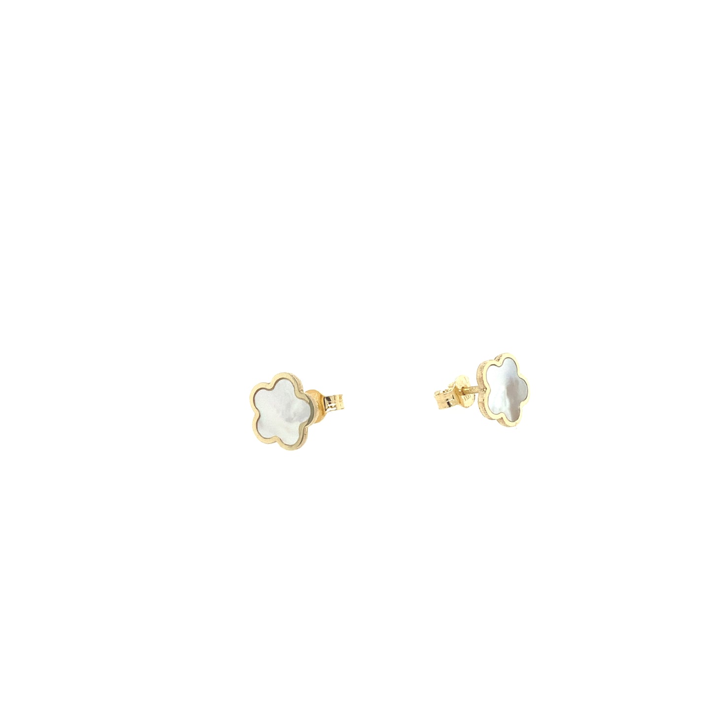 14K GOLD FLOWER MOTHER OF PEARL EARRING | Luby Gold Collection | Luby 