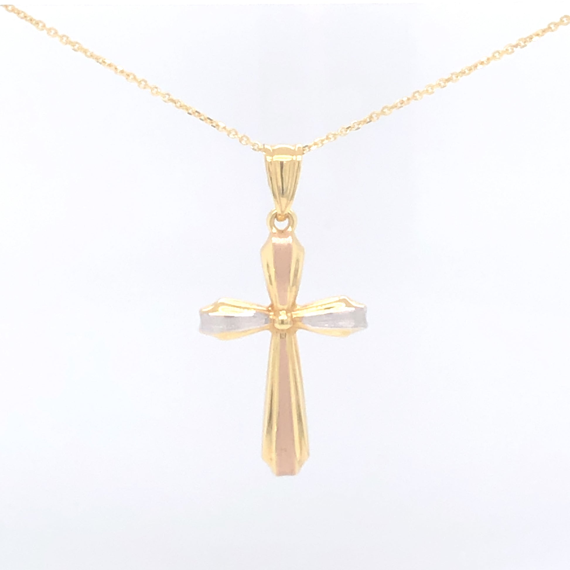 Tri-Color Cross 14k Gold Pendant | Luby Gold Collection | Luby 