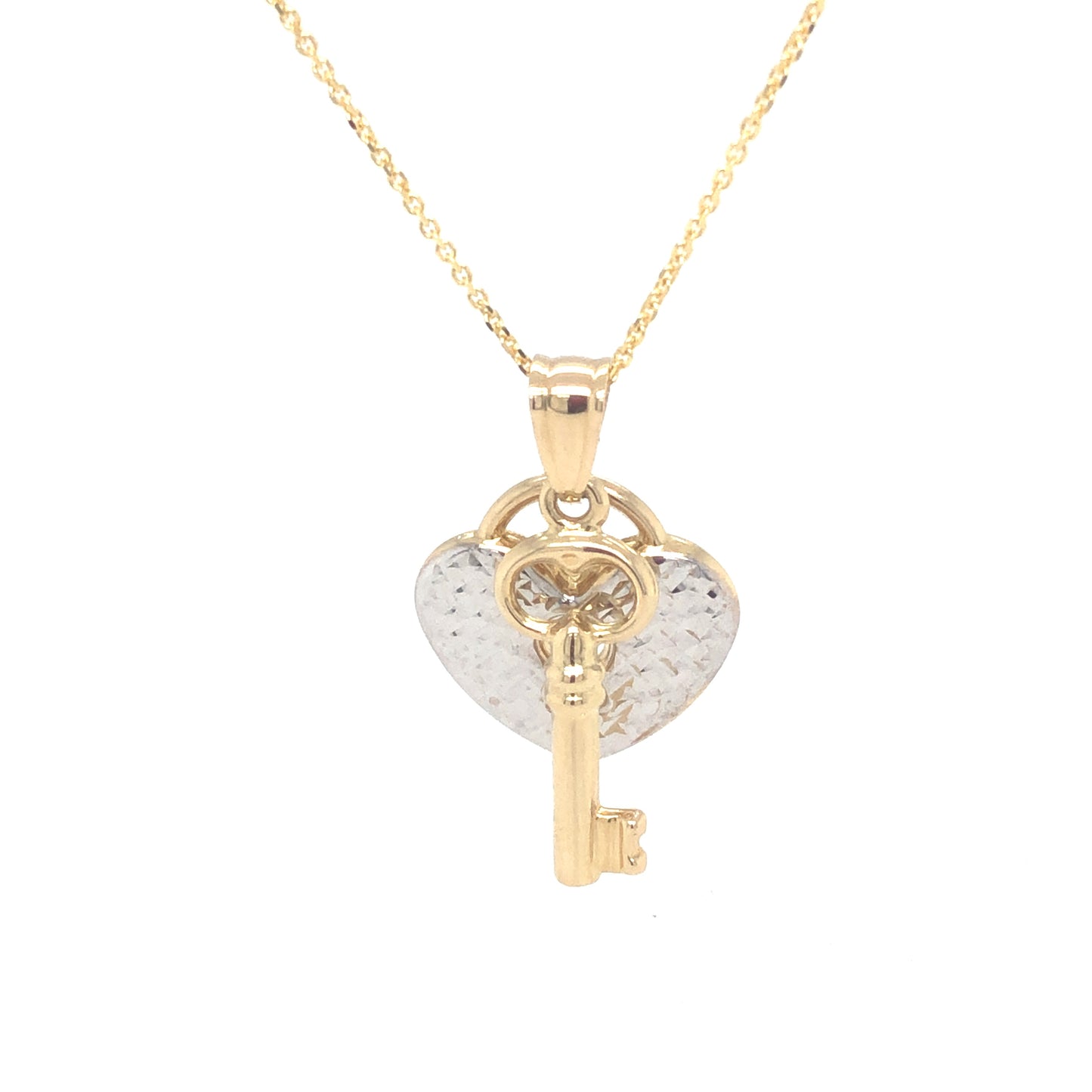 14K Two-Tone Heart Key Pendant | Luby Gold Collection | Luby 