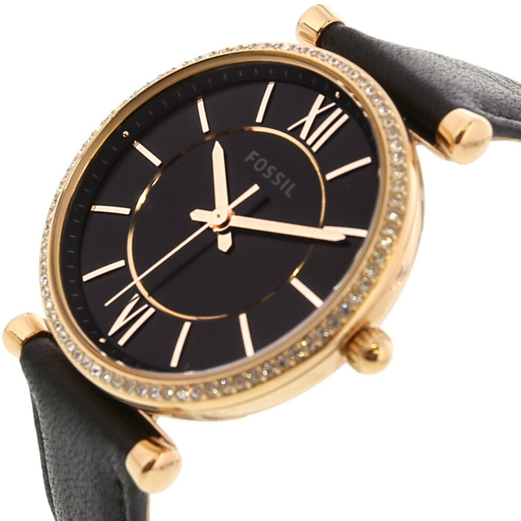 Carlie Watch (Rose-Gold/Black) | Fossil | Luby 