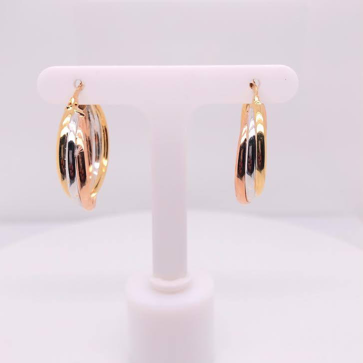 Entwined Tri-Color 14k Gold Hoops | Luby Gold Collection | Luby 