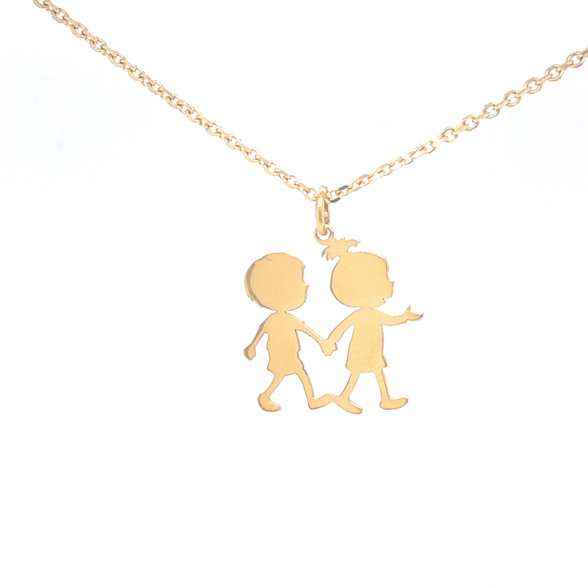 14K Small Boy and Girl Pendant Custom | Luby Gold Collection | Luby 