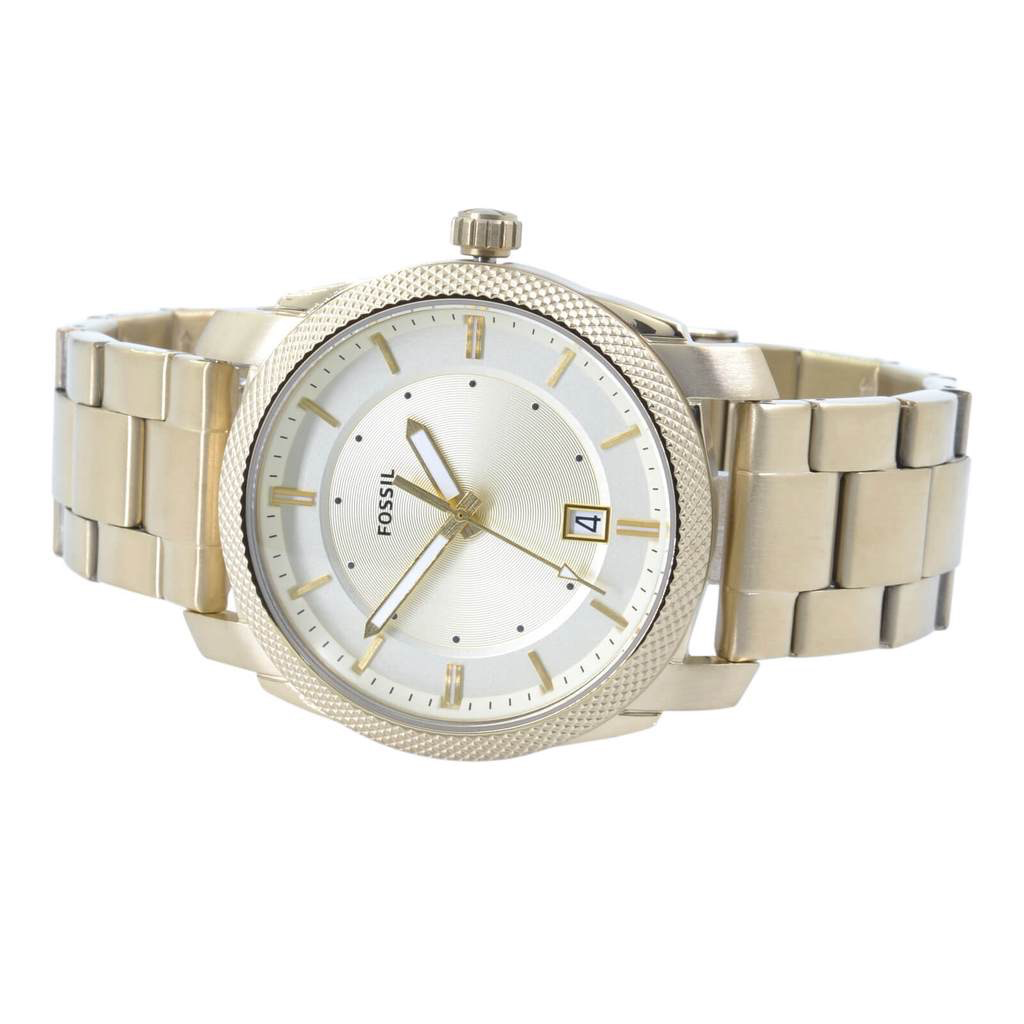 Machine Three-Hand Date Watch (Gold) | Fossil | Luby 