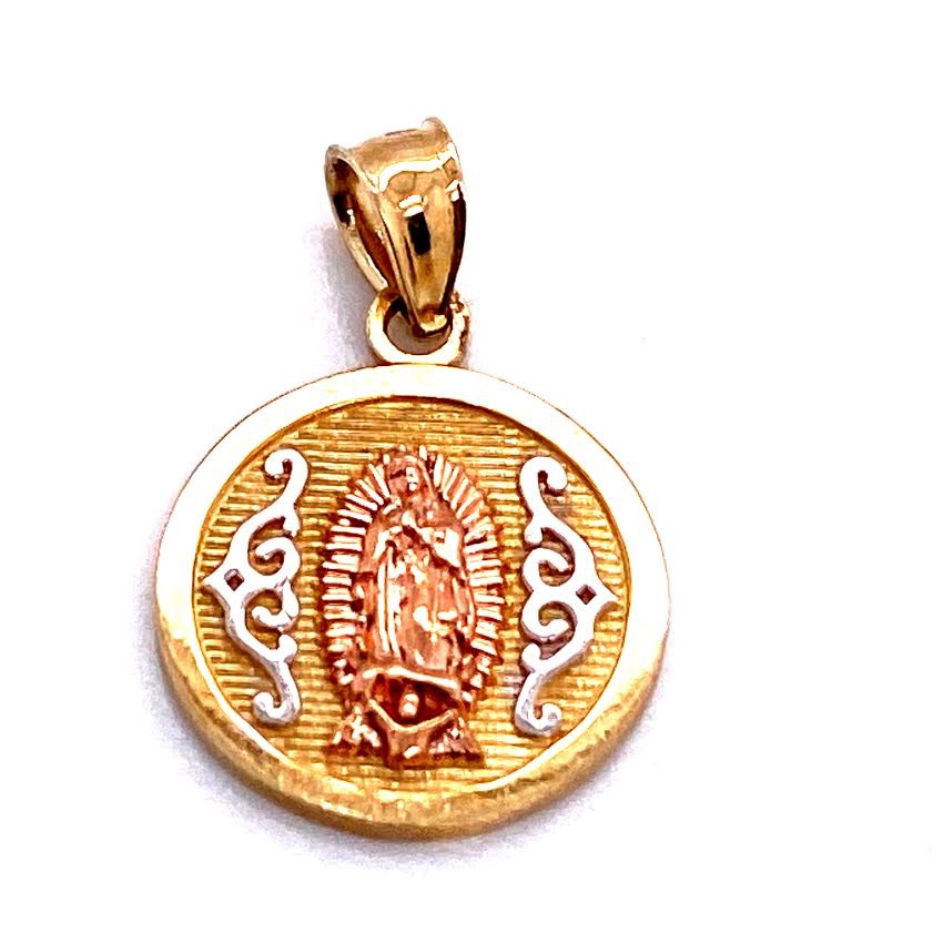 14K Tri-Color Our Lady of Guadalupe Gold Pendant | Luby Gold Collection | Luby 